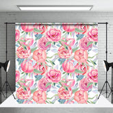 Aperturee - Aperturee Watercolor Red Pink Rose Floral Photography Backdrop